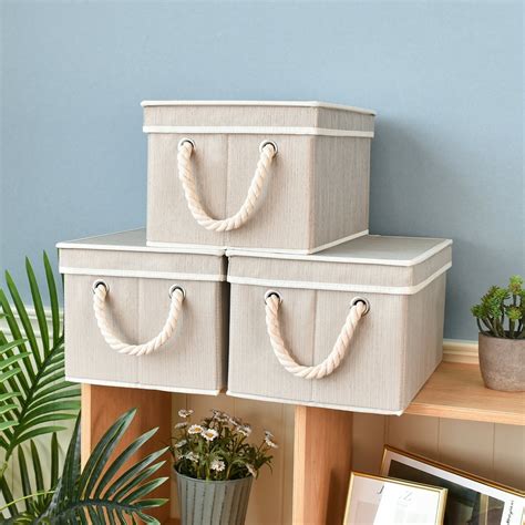 storage boxes with lids fabric